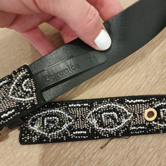 Berenice beaded black belt size T1 - Picture 2 of 3